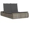 vidaXL Chaise longue double avec coussins gris résine tressée