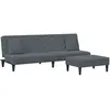 vidaXL Ensemble de canapés 2 pcs avec coussins gris foncé velours