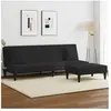 vidaXL Ensemble de canapés 2 pcs avec coussins noir velours