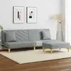 vidaXL Canapé-lit à 2 places avec oreillers et repose-pied gris clair