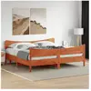 vidaXL Cadre de lit et tête de lit cire marron 180x200 cm bois de pin