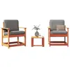 vidaXL Salon de jardin 3 pcs cire marron bois de pin massif