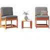 vidaXL Salon de jardin 3 pcs cire marron bois de pin massif
