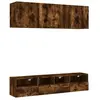 vidaXL Unités murales TV 5 pcs chêne fumé bois d'ingénierie