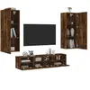 vidaXL Vidaxl Unités Murales Tv 5 Pcs Chêne Fumé Bois D'ingénierie