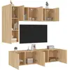 vidaXL Unités murales TV 5 pcs chêne sonoma bois d'ingénierie