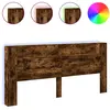 vidaXL Armoire tête de lit avec LED chêne fumé 220x16,5x103,5 cm