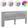 vidaXL Armoire tête de lit avec LED sonoma gris 220x16,5x103,5 cm