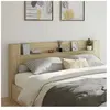 vidaXL Armoire tête de lit avec LED chêne sonoma 220x16,5x103,5 cm