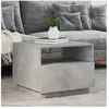 vidaXL Table basse avec lumières LED gris béton 50x49x40 cm