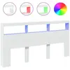 vidaXL Armoire tête de lit avec LED blanc 200x17x102 cm