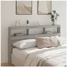 vidaXL Armoire tête de lit avec LED sonoma gris 180x17x102 cm