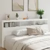 vidaXL Armoire tête de lit avec LED blanc 220x17x102 cm