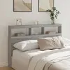 vidaXL Armoire tête de lit avec LED sonoma gris 160x17x102 cm