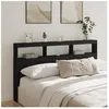 vidaXL Armoire tête de lit avec LED noir 180x17x102 cm