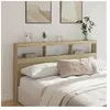 vidaXL Armoire tête de lit avec LED chêne sonoma 180x17x102 cm