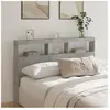 vidaXL Armoire tête de lit avec LED gris béton 160x17x102 cm