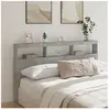 vidaXL Armoire tête de lit avec LED gris béton 180x17x102 cm