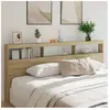 vidaXL Armoire tête de lit avec LED chêne sonoma 220x17x102 cm