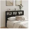 vidaXL Armoire tête de lit avec LED noir 140x17x102 cm