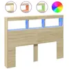 vidaXL Armoire tête de lit avec LED chêne sonoma 140x17x102 cm