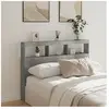vidaXL Armoire tête de lit avec LED gris béton 140x17x102 cm