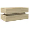 vidaXL Table basse avec lumières LED chêne sonoma 90x50x40 cm