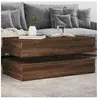 vidaXL Table basse avec lumières LED chêne marron 90x50x40 cm
