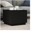 vidaXL Table basse avec lumières LED noir 50x50x40 cm