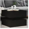 vidaXL Table basse avec lumières LED noir 50x50x40 cm