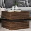 vidaXL Table basse avec lumières LED chêne marron 50x50x40 cm