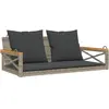 vidaXL Balancelle avec coussins gris 109x62x40 cm résine tressée