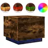vidaXL Table basse avec lumières LED chêne fumé 50x50x40 cm