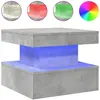 vidaXL Table basse avec lumières LED gris béton 50x50x40 cm