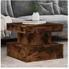 vidaXL Table basse avec lumières LED chêne fumé 50x50x40 cm