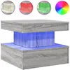 vidaXL Table basse avec lumières LED sonoma gris 50x50x40 cm