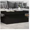 vidaXL Table basse avec lumières LED noir 90x50x40 cm