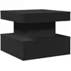 vidaXL Table basse avec lumières LED noir 50x50x40 cm