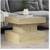 vidaXL Table basse avec lumières LED chêne sonoma 50x50x40 cm