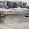 vidaXL Table basse avec lumières LED gris béton 90x50x40 cm
