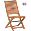 vidaXL Chaises pliantes de jardin lot de 2 bois d'acacia solide