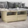 vidaXL Table basse avec lumières LED chêne sonoma 90x49x40 cm