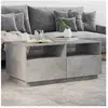 vidaXL Table basse avec lumières LED gris béton 90x49x40 cm