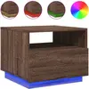 vidaXL Table basse avec lumières LED chêne marron 50x49x40 cm