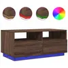 vidaXL Table basse avec lumières LED chêne marron 90x49x40 cm