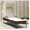 vidaXL Chaise longue avec auvent marron résine tressée