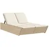 vidaXL Chaise longue double avec coussins beige résine tressée