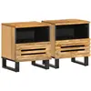 vidaXL Tables de chevet 2 pcs 40x33x46 cm bois massif de manguier brut