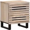 vidaXL Table de chevet 40x33x46 cm bois de manguier massif blanchi