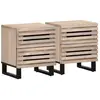 vidaXL Tables de chevet 2 pcs 40x33x46 cm bois manguier massif blanchi